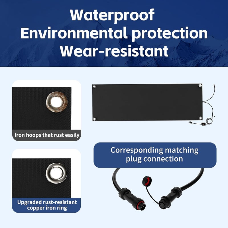 NexiPro Snow Melting Mats, Heated Outdoor Mats for Walkways, Electric Snow Melting Mats for Decks and Sidewalks, Trusted No-Slip Snow and Ice Melt Heated Sidewalk Mat (10 x 30) 1PCS - Image 5